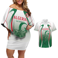 Algeria Rugby Custom Couples Matching Off Shoulder Short Dress and Hawaiian Shirt Go Lion Cubs