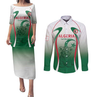 Algeria Rugby Custom Couples Matching Puletasi and Long Sleeve Button Shirt Go Lion Cubs