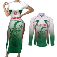 Algeria Rugby Custom Couples Matching Short Sleeve Bodycon Dress and Long Sleeve Button Shirt Go Lion Cubs