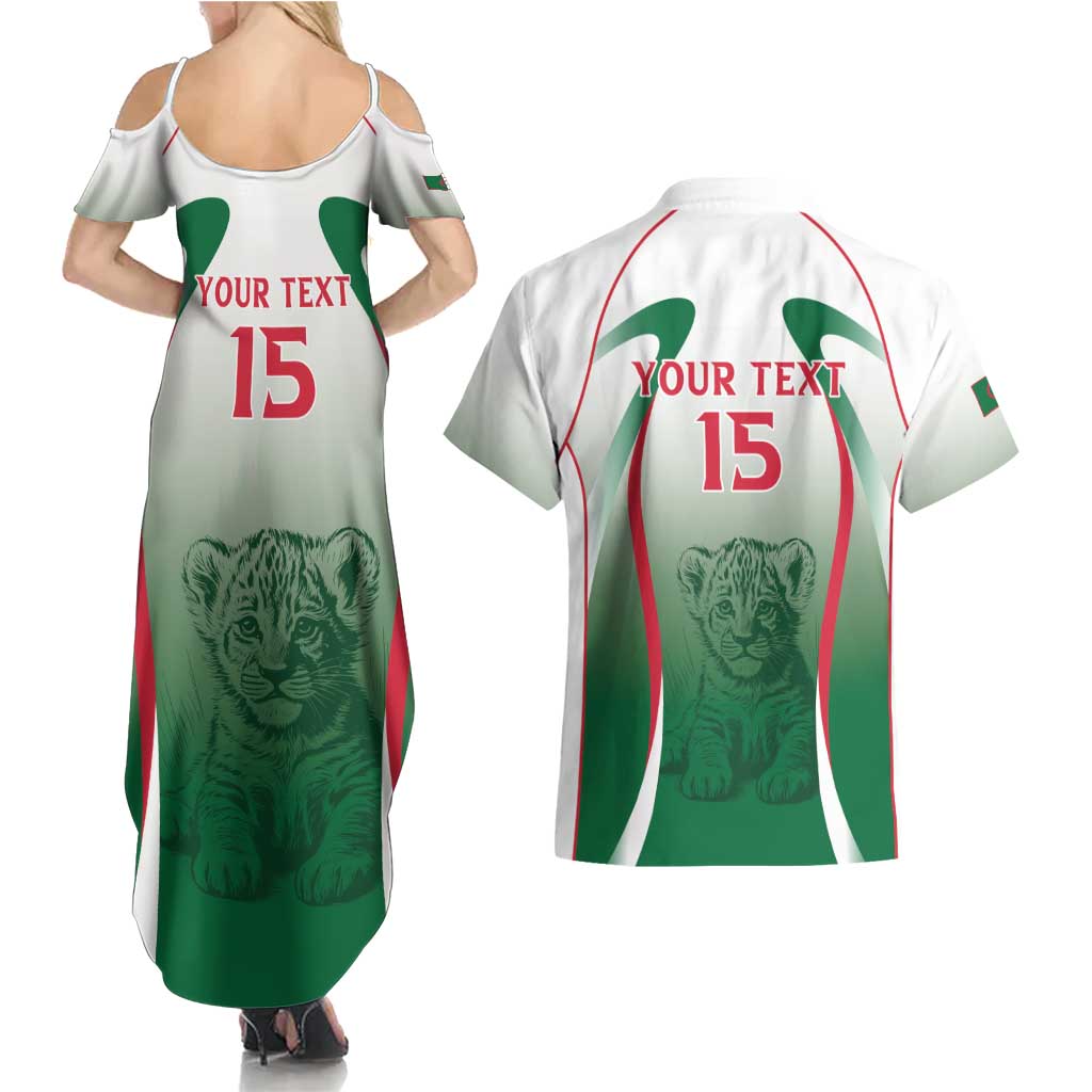 Algeria Rugby Custom Couples Matching Summer Maxi Dress and Hawaiian Shirt Go Lion Cubs