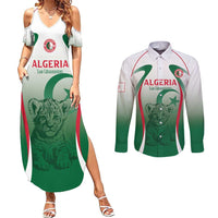 Algeria Rugby Custom Couples Matching Summer Maxi Dress and Long Sleeve Button Shirt Go Lion Cubs