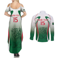 Algeria Rugby Custom Couples Matching Summer Maxi Dress and Long Sleeve Button Shirt Go Lion Cubs