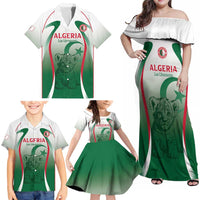 Algeria Rugby Custom Family Matching Off Shoulder Maxi Dress and Hawaiian Shirt Go Lion Cubs