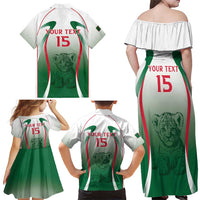 Algeria Rugby Custom Family Matching Off Shoulder Maxi Dress and Hawaiian Shirt Go Lion Cubs
