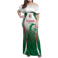 Algeria Rugby Custom Family Matching Off Shoulder Maxi Dress and Hawaiian Shirt Go Lion Cubs