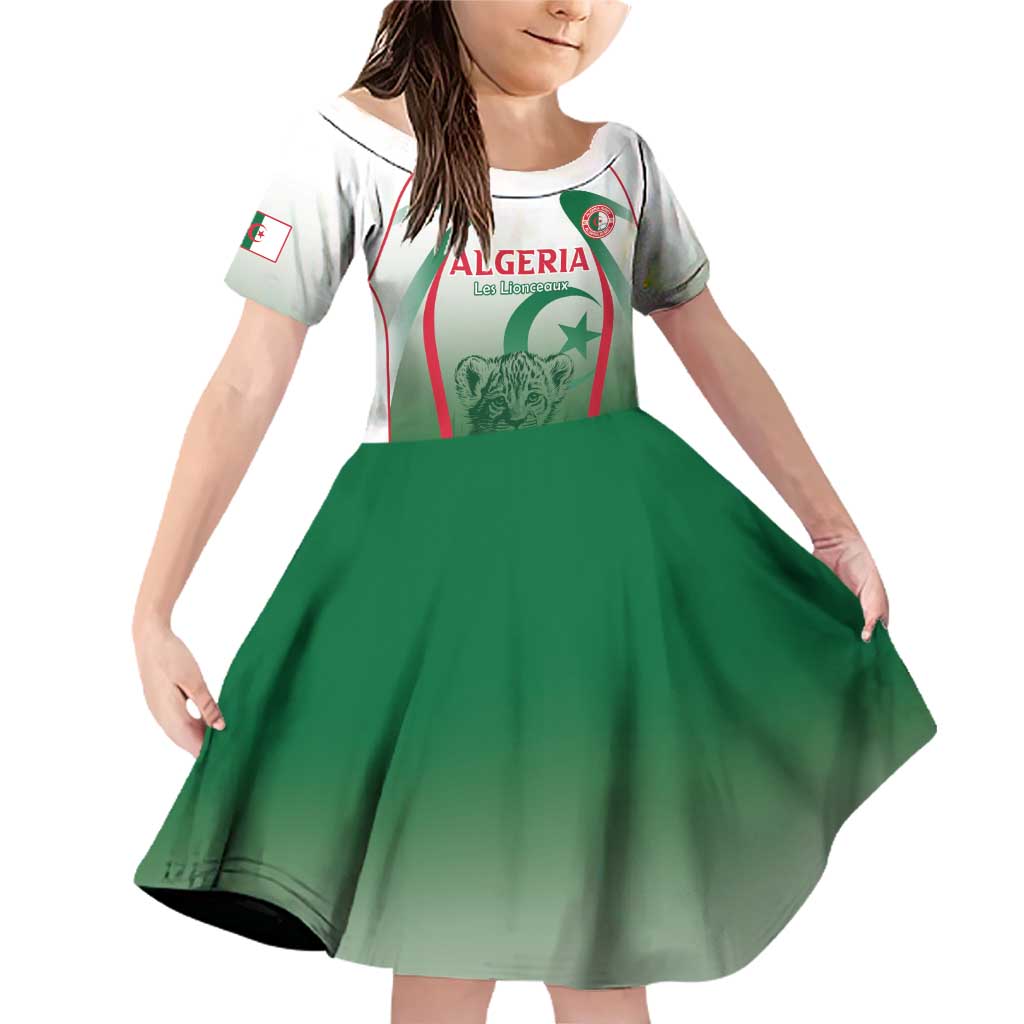 Algeria Rugby Custom Family Matching Off Shoulder Short Dress and Hawaiian Shirt Go Lion Cubs