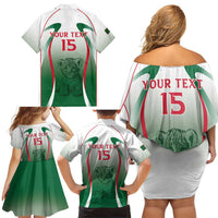 Algeria Rugby Custom Family Matching Off Shoulder Short Dress and Hawaiian Shirt Go Lion Cubs
