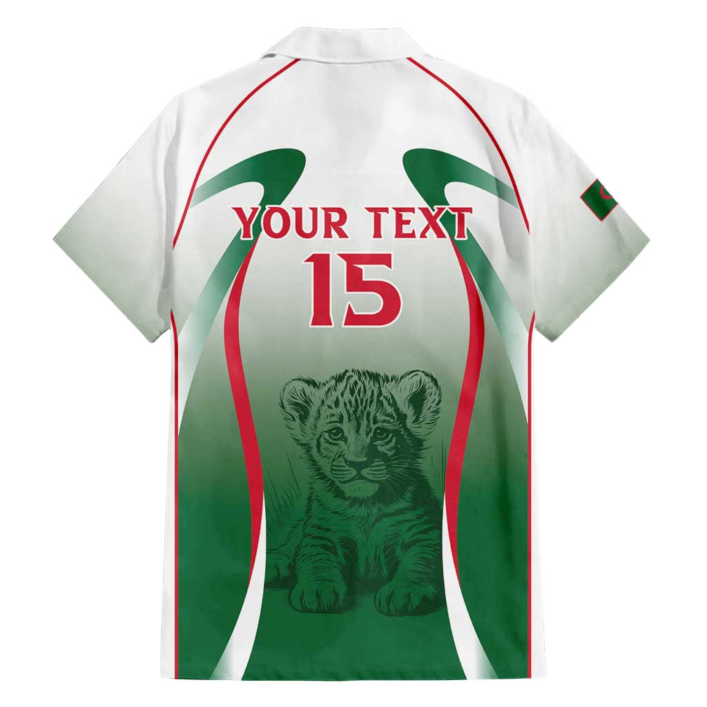 Algeria Rugby Custom Family Matching Off Shoulder Short Dress and Hawaiian Shirt Go Lion Cubs