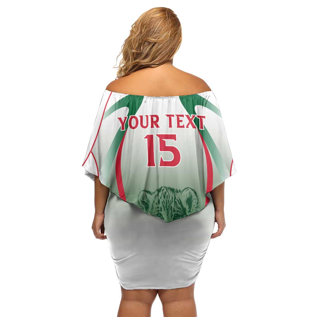 Algeria Rugby Custom Family Matching Off Shoulder Short Dress and Hawaiian Shirt Go Lion Cubs