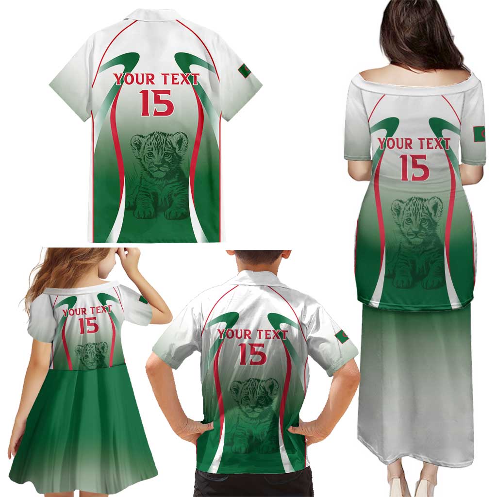 Algeria Rugby Custom Family Matching Puletasi and Hawaiian Shirt Go Lion Cubs