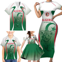 Algeria Rugby Custom Family Matching Short Sleeve Bodycon Dress and Hawaiian Shirt Go Lion Cubs