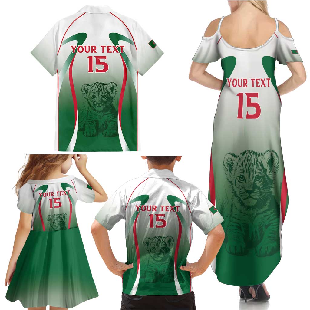 Algeria Rugby Custom Family Matching Summer Maxi Dress and Hawaiian Shirt Go Lion Cubs