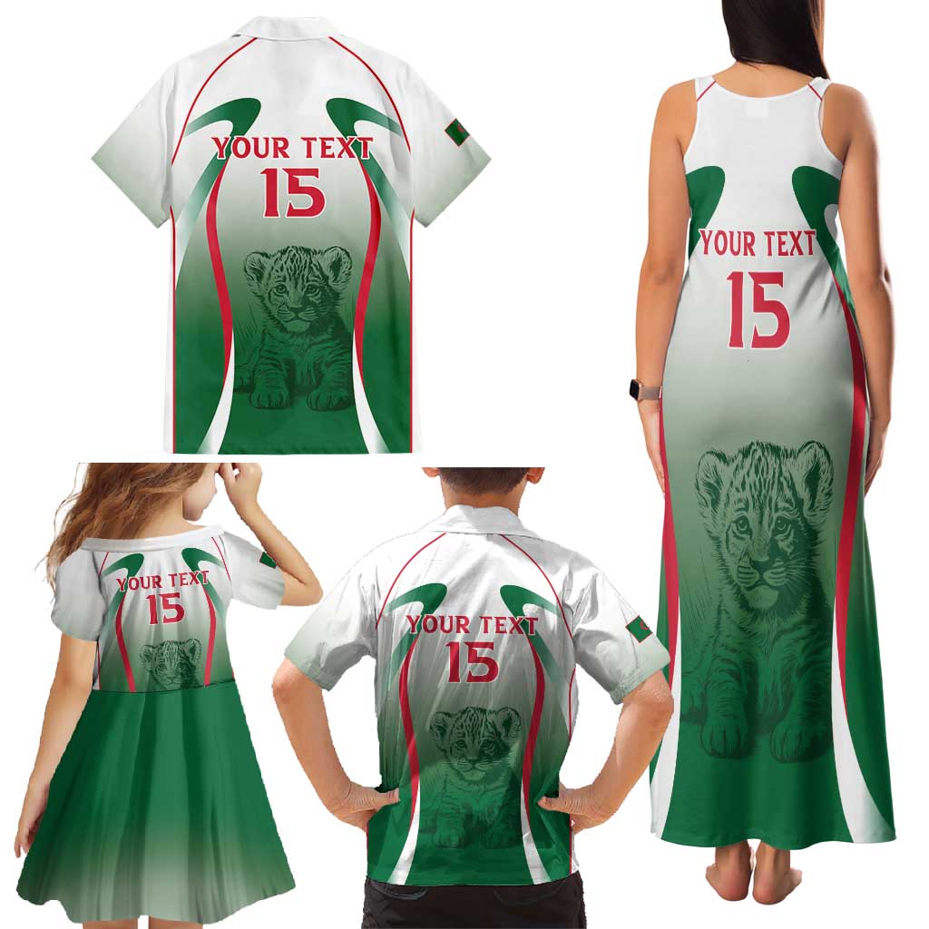 Algeria Rugby Custom Family Matching Tank Maxi Dress and Hawaiian Shirt Go Lion Cubs
