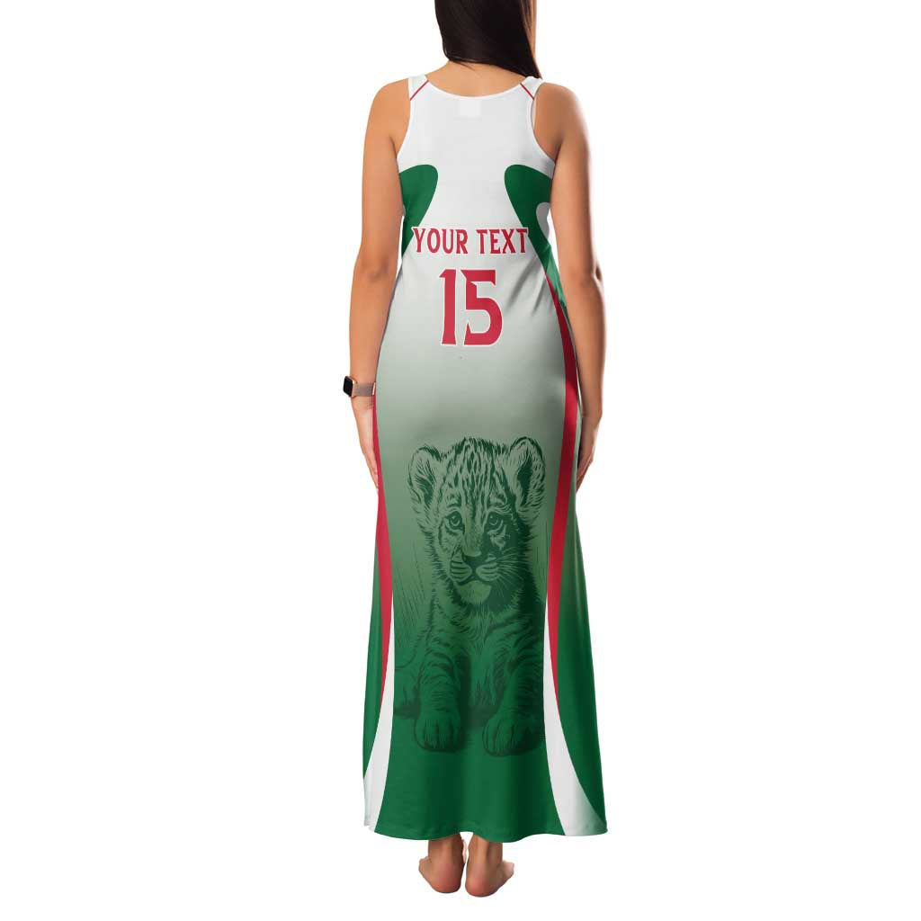 Algeria Rugby Custom Family Matching Tank Maxi Dress and Hawaiian Shirt Go Lion Cubs