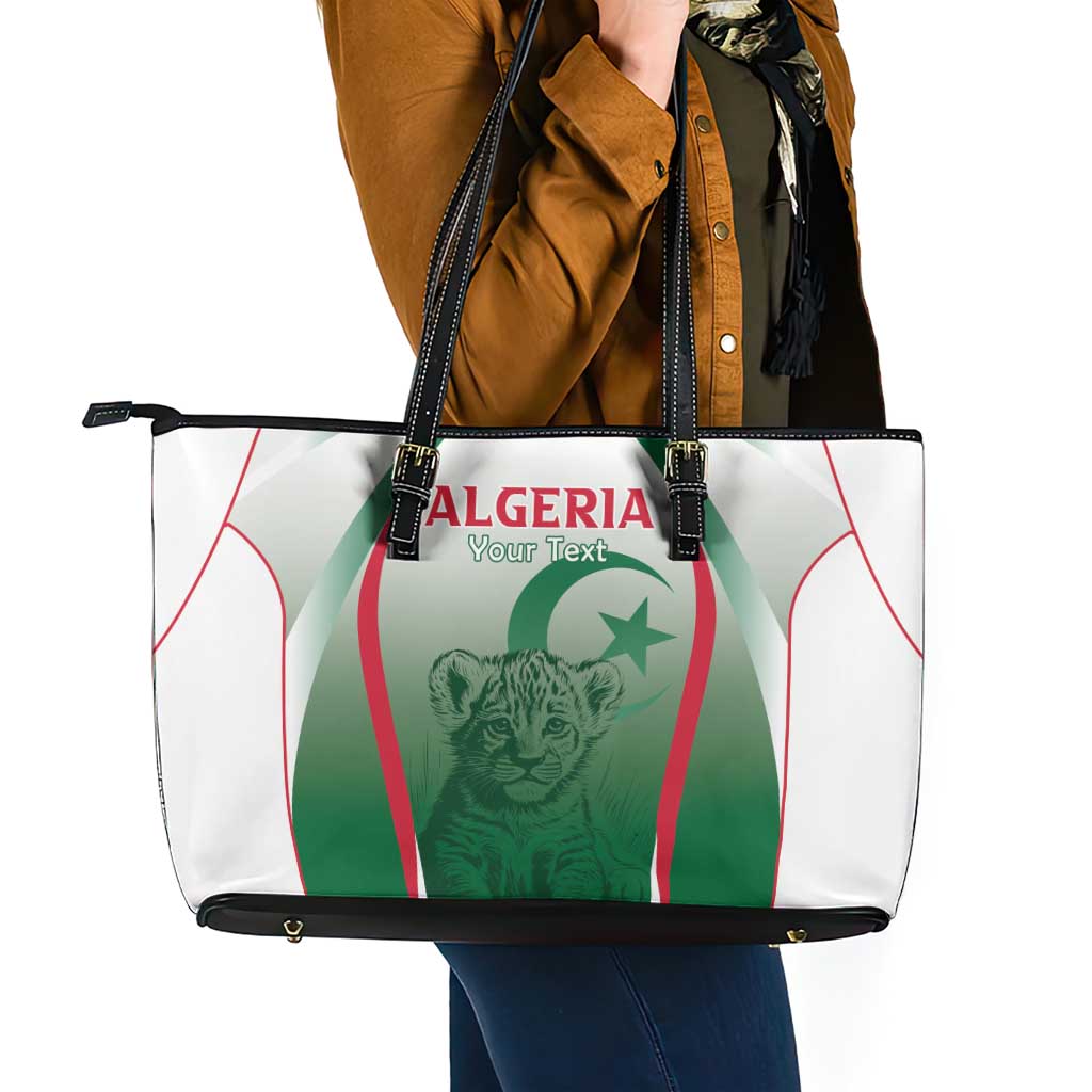 Algeria Rugby Custom Leather Tote Bag Go Lion Cubs