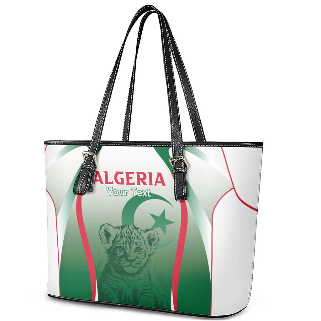 Algeria Rugby Custom Leather Tote Bag Go Lion Cubs