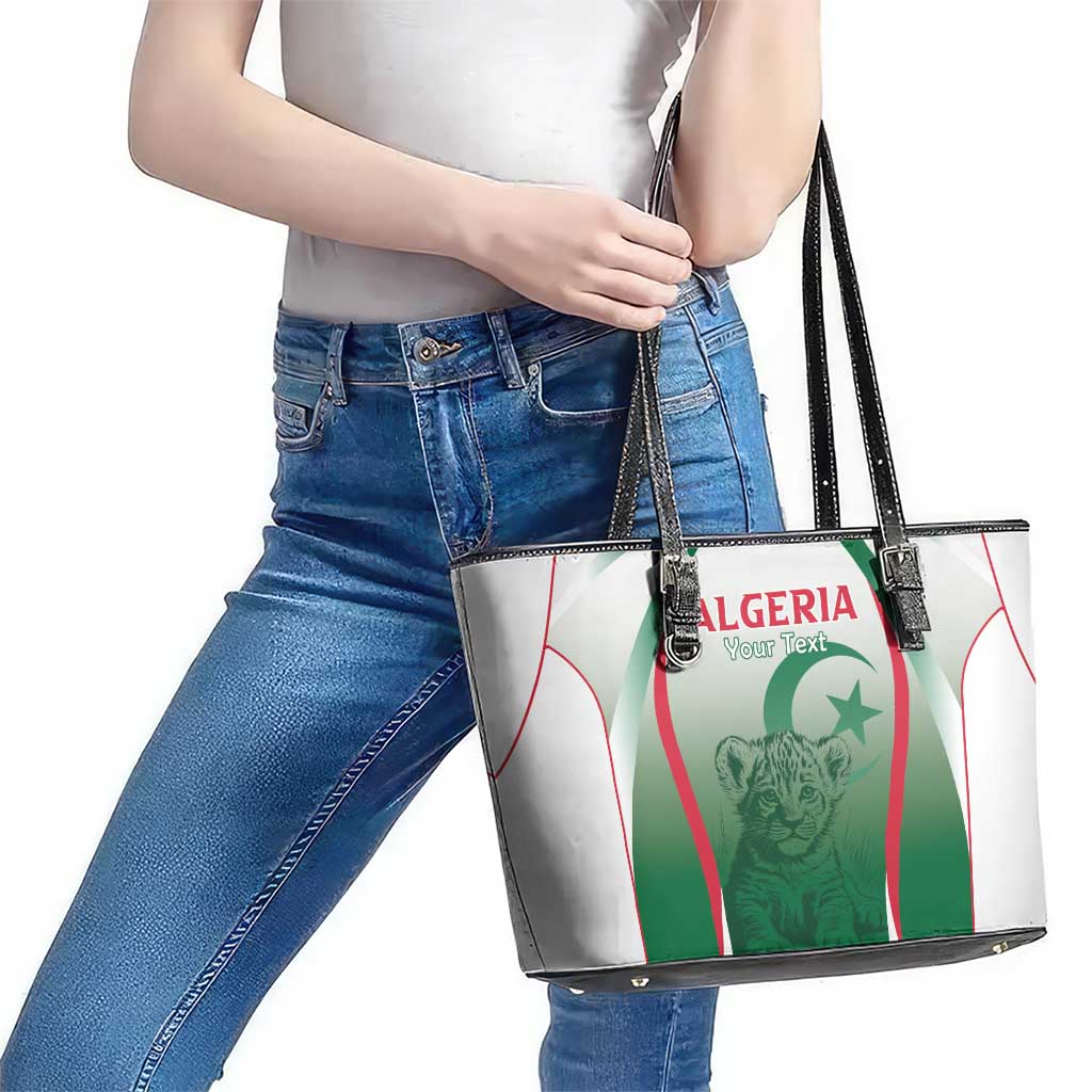 Algeria Rugby Custom Leather Tote Bag Go Lion Cubs