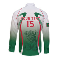 Algeria Rugby Custom Long Sleeve Button Shirt Go Lion Cubs