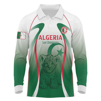 Algeria Rugby Custom Long Sleeve Polo Shirt Go Lion Cubs