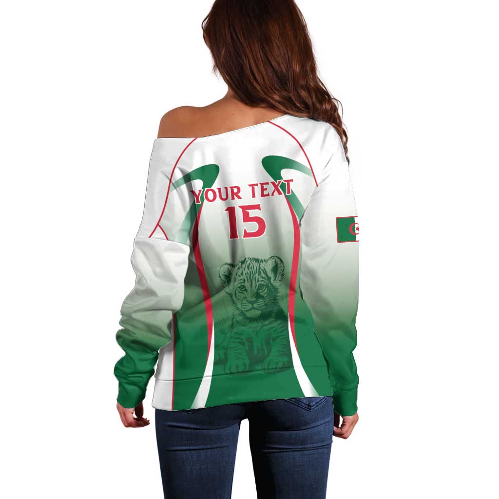 Algeria Rugby Custom Off Shoulder Sweater Go Lion Cubs