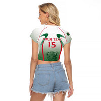 Algeria Rugby Custom Raglan Cropped T Shirt Go Lion Cubs