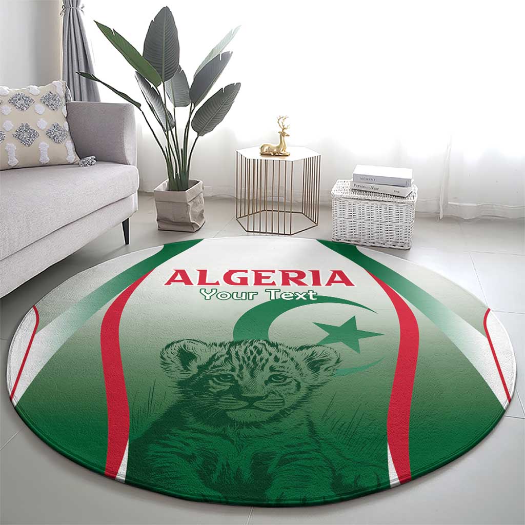 Algeria Rugby Custom Round Carpet Go Lion Cubs