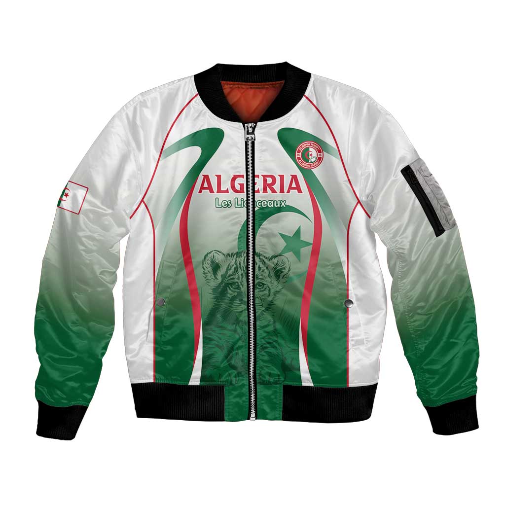 Algeria Rugby Custom Sleeve Zip Bomber Jacket Go Lion Cubs