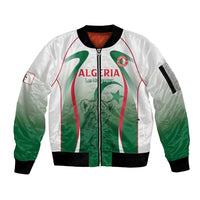 Algeria Rugby Custom Sleeve Zip Bomber Jacket Go Lion Cubs
