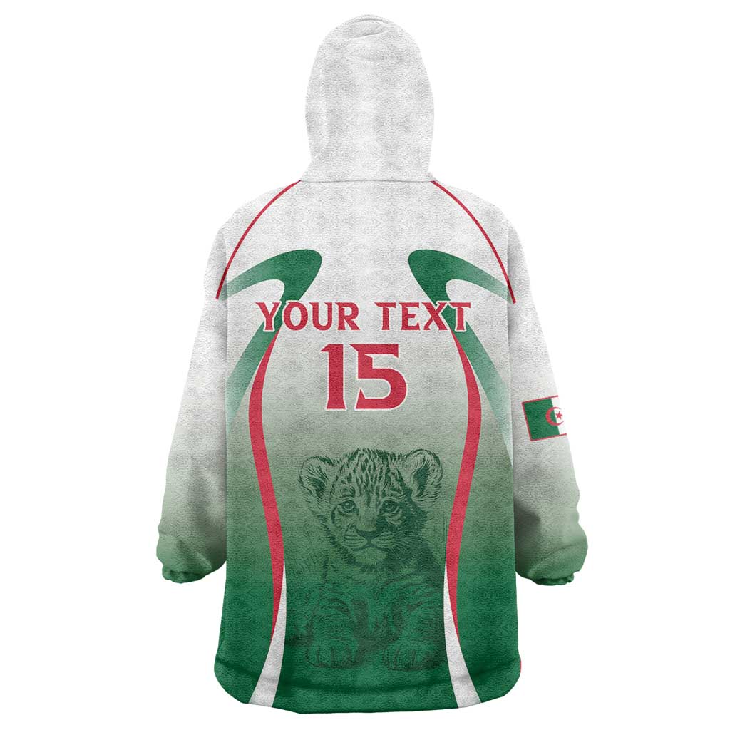 Algeria Rugby Custom Wearable Blanket Hoodie Go Lion Cubs
