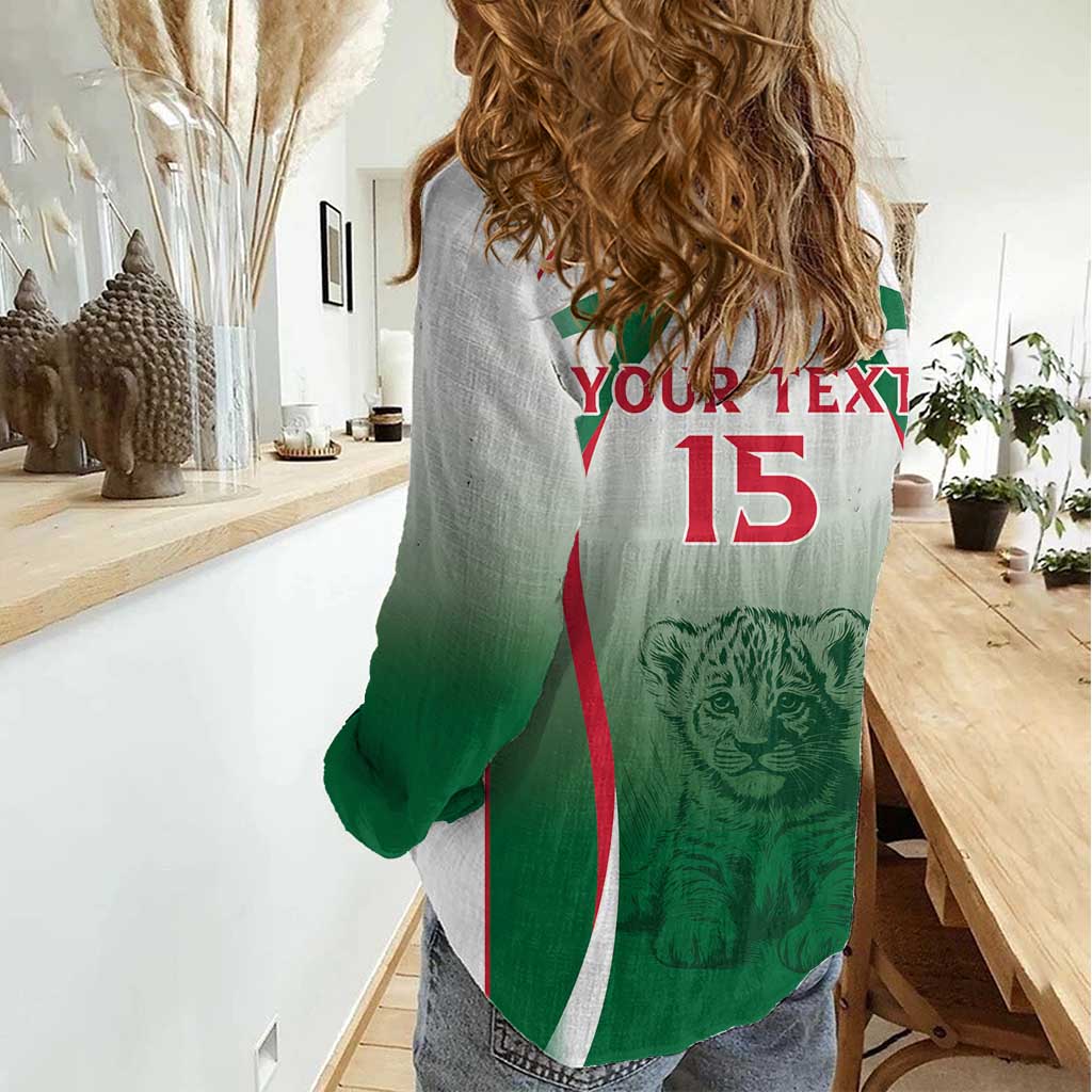Algeria Rugby Custom Women Casual Shirt Go Lion Cubs