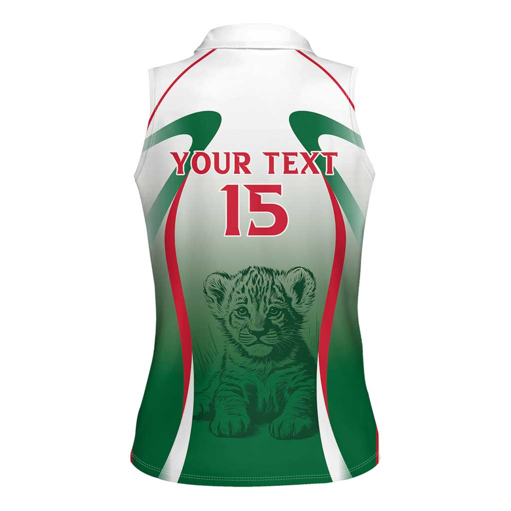 Algeria Rugby Custom Women Sleeveless Polo Shirt Go Lion Cubs