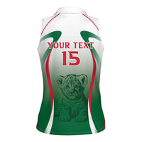 Algeria Rugby Custom Women Sleeveless Polo Shirt Go Lion Cubs