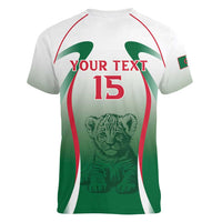 Algeria Rugby Custom Women V-Neck T-Shirt Go Lion Cubs