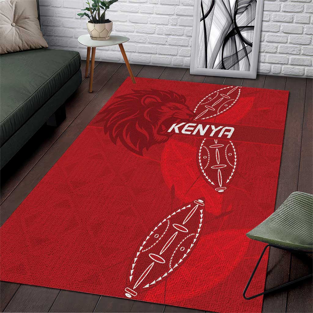 Kenya Rugby Area Rug Go Champions Simbas - Red Color