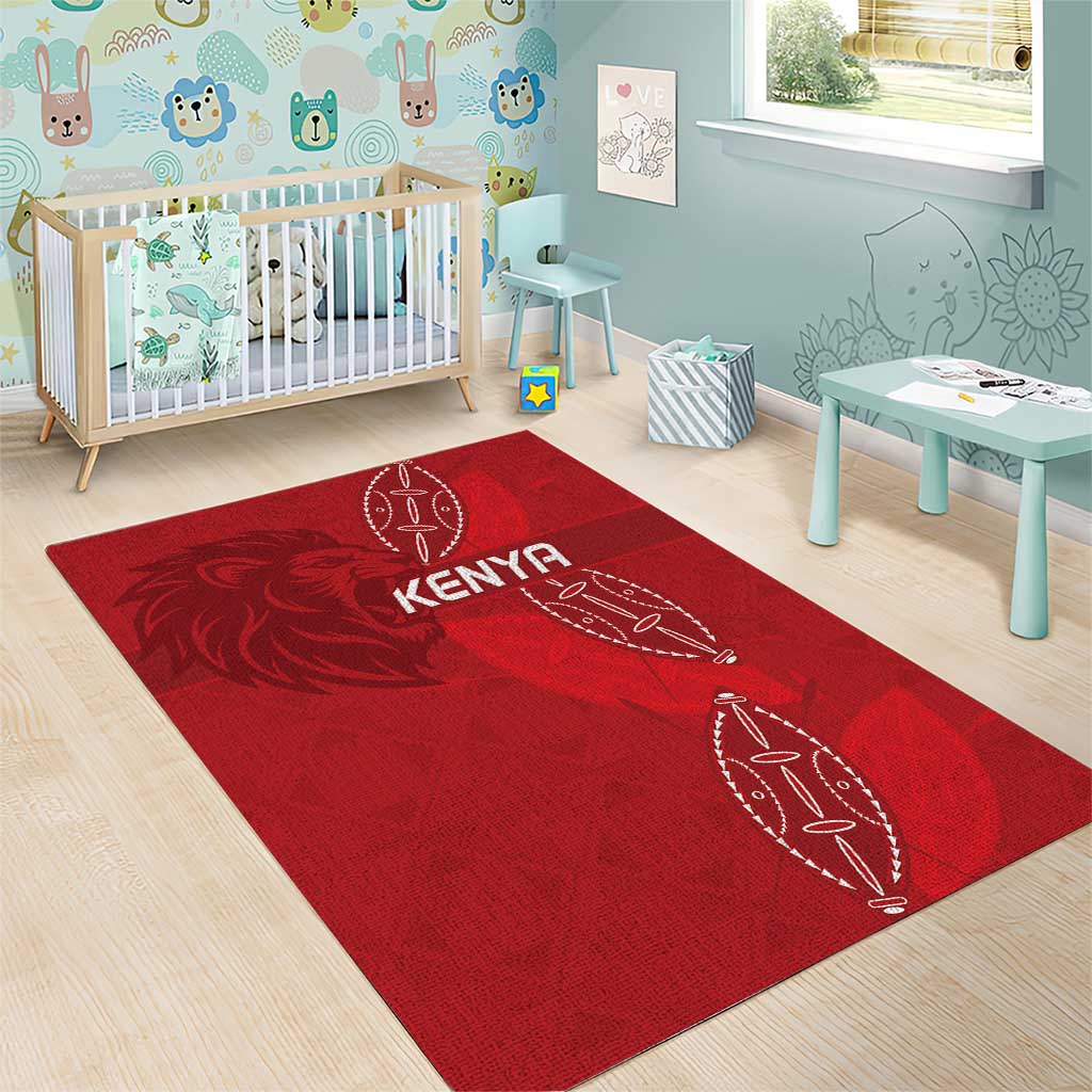 Kenya Rugby Area Rug Go Champions Simbas - Red Color