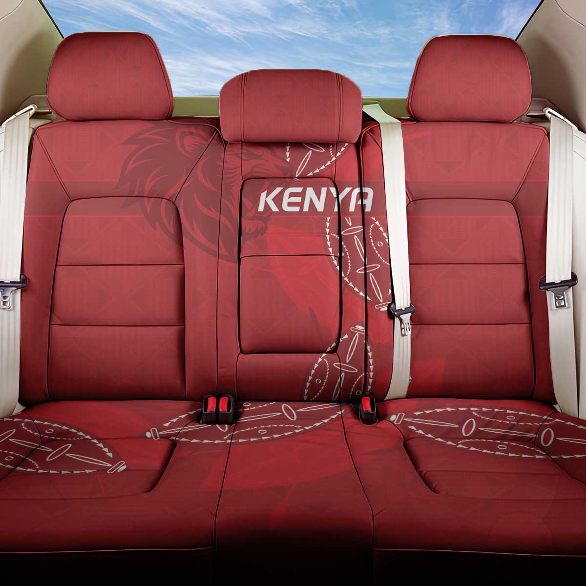 Kenya Rugby Back Car Seat Cover Go Champions Simbas - Red Color