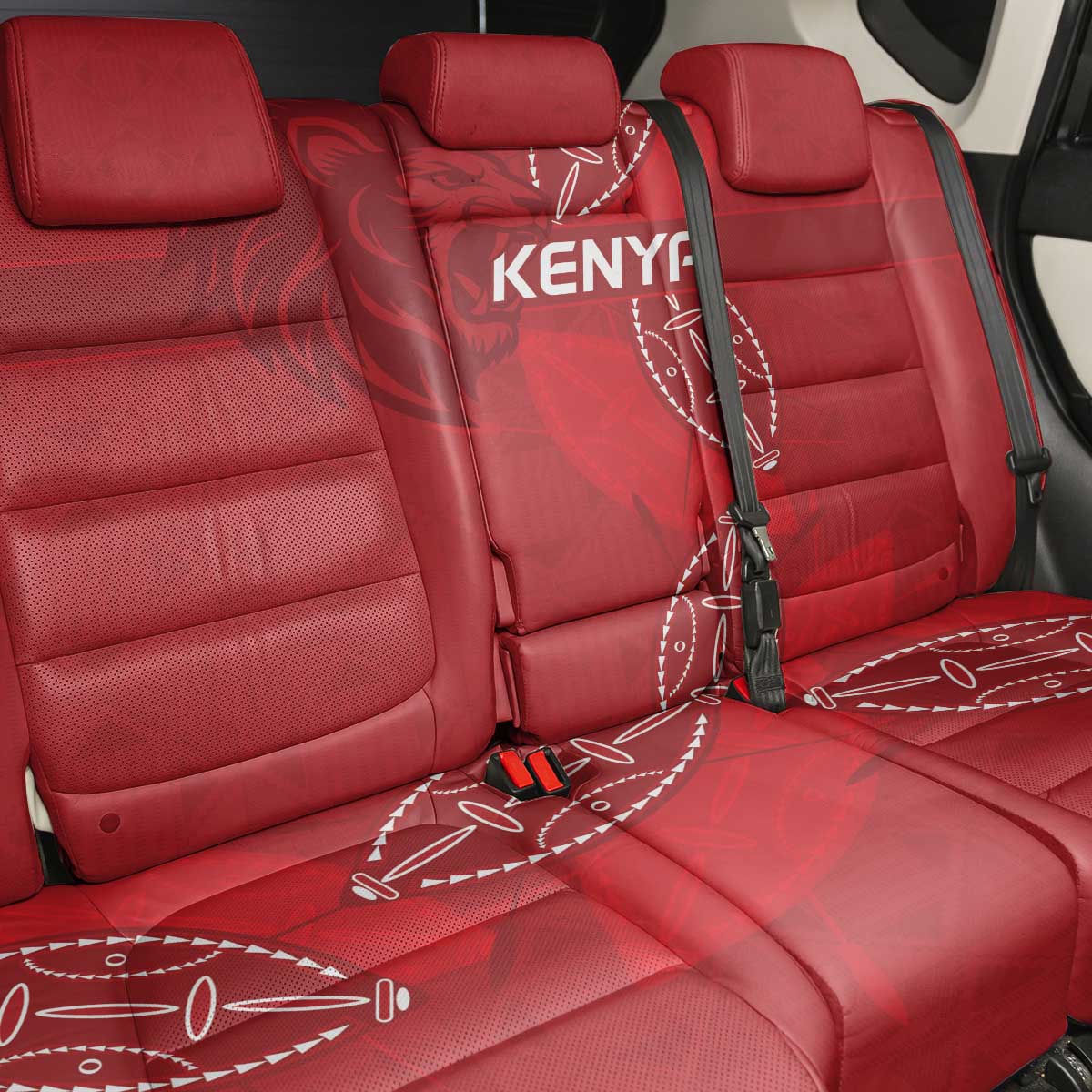 Kenya Rugby Back Car Seat Cover Go Champions Simbas - Red Color