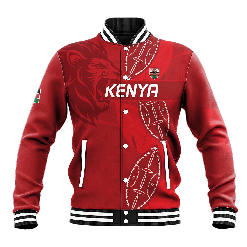 Kenya Rugby Custom Baseball Jacket Go Champions Simbas - Red Color