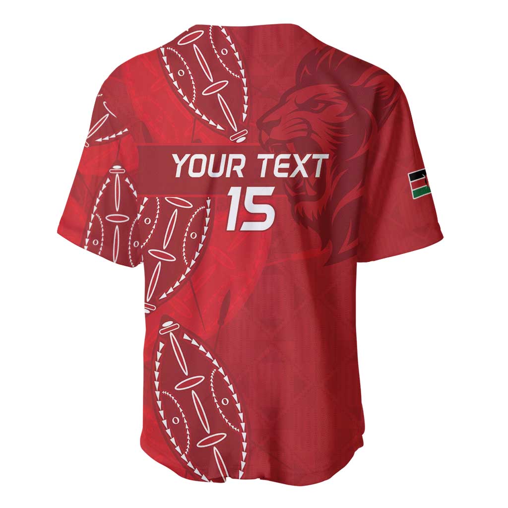 Kenya Rugby Custom Baseball Jersey Go Champions Simbas - Red Color