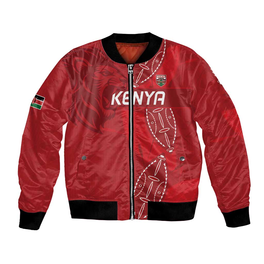 Kenya Rugby Custom Bomber Jacket Go Champions Simbas - Red Color