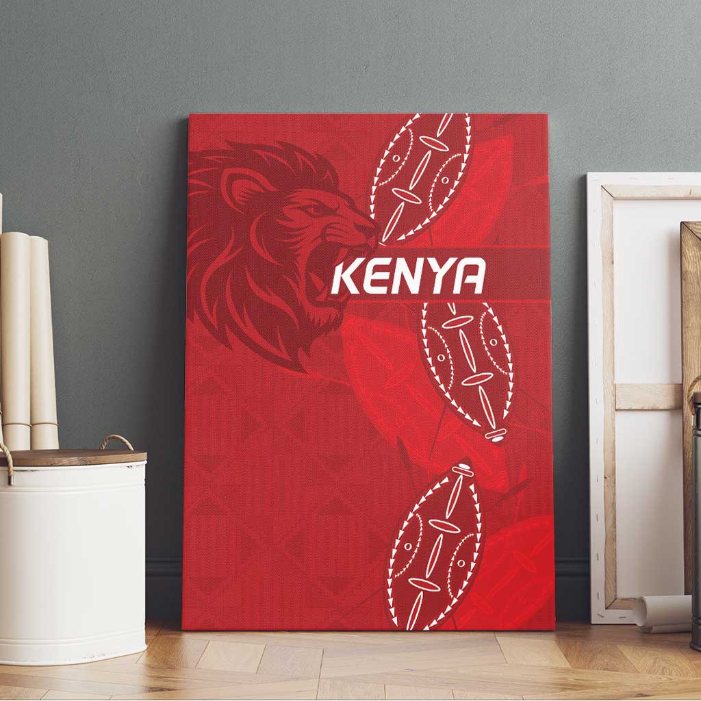Kenya Rugby Canvas Wall Art Go Champions Simbas - Red Color