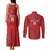 Kenya Rugby Custom Couples Matching Tank Maxi Dress and Long Sleeve Button Shirt Go Champions Simbas - Red Color