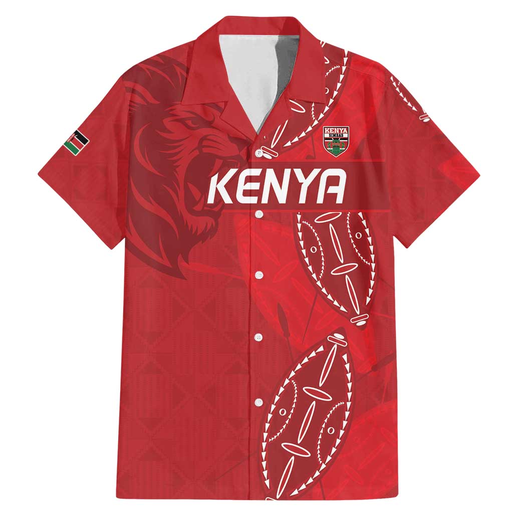 Kenya Rugby Custom Family Matching Mermaid Dress and Hawaiian Shirt Go Champions Simbas - Red Color