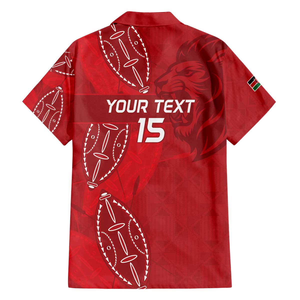 Kenya Rugby Custom Family Matching Off The Shoulder Long Sleeve Dress and Hawaiian Shirt Go Champions Simbas - Red Color