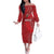 Kenya Rugby Custom Family Matching Off The Shoulder Long Sleeve Dress and Hawaiian Shirt Go Champions Simbas - Red Color