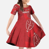 Kenya Rugby Custom Family Matching Off Shoulder Maxi Dress and Hawaiian Shirt Go Champions Simbas - Red Color