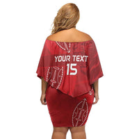 Kenya Rugby Custom Family Matching Off Shoulder Short Dress and Hawaiian Shirt Go Champions Simbas - Red Color