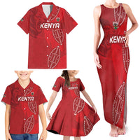 Kenya Rugby Custom Family Matching Tank Maxi Dress and Hawaiian Shirt Go Champions Simbas - Red Color