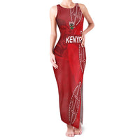 Kenya Rugby Custom Family Matching Tank Maxi Dress and Hawaiian Shirt Go Champions Simbas - Red Color