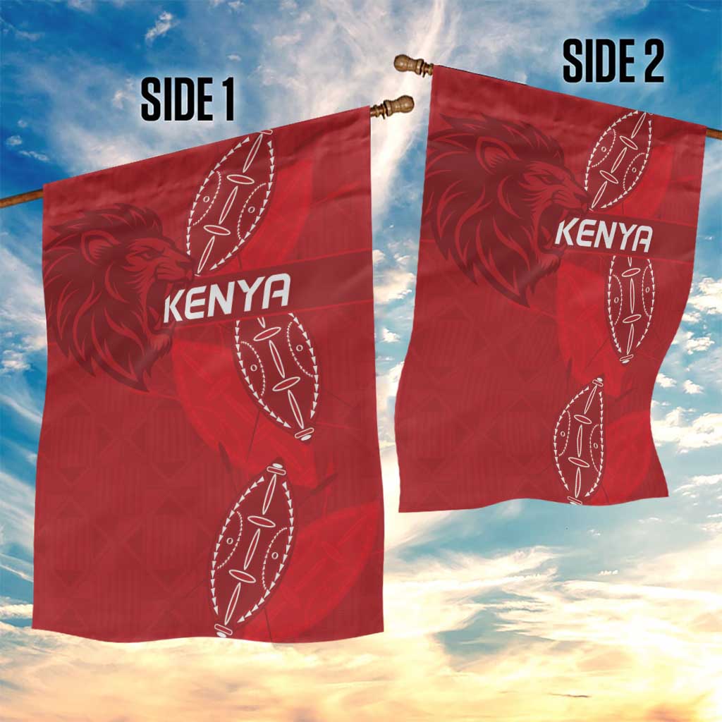 Kenya Rugby Garden Flag Go Champions Simbas - Red Color